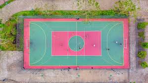 The garden supplies a secluded location for children to play in private. Hd Wallpaper Bird S Eye View Photography Of Basketball Court No People Green Color Wallpaper Flare