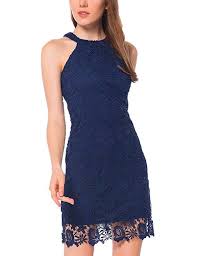 Lamilus Women S Casual Sleeveless Halter Neck Party Lace Mini Dress At Amazon Women S Clothing Store With Images Mini Dress
