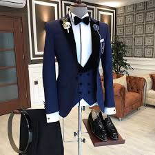 Men's wedding suits at suit direct. 2020 Newest Fashion Navy Blue Costume Homme Business Mens Suits Wedding Suits For Men Ternos Masculinos Slim Fit Tuxedos 3 Piece Best Price Df1e Cicig