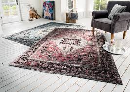 Preise vergleichen und bequem online bestellen! Teppich Vintage Grau Rosa Accessorize Kurzflor Vintage Teppich Isla Floral Rosa