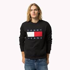 Cotton Fleece Logo Sweatshirt Black Tommy Hilfiger 8719253944703 Sweatshirts Tommy Hilfiger Fashion Tommy Hilfiger