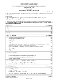 (17) (3) baremul de evaluare şi de notare pentru fiecare subiect se elaborează în cadrul centrului. Barem Bac Matematica 2015