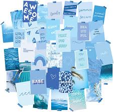 , the color of 2020. Buy Witibo Collage Kit For Wall Aesthetic 60 Pictures Dreamy Blue Dorm Room Decor Collage Kit For Wall Soft Blue Collage Photo Kit For Teens And Young Adults Vsco