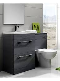 Slimline Vanity Units Carla Grey Slimline 50cm Combination Unit 2 Drawer