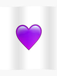 Purple Heart Emoji Sticker Poster
