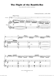 Rimsky Korsakov The Flight Of The Bumblebee Sheet Music For Trombone And Piano Sheet Music Clarinet Sheet Music Trombone Sheet Music
