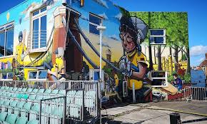 Pavement painting, pavement drawing and sidewalk chalk art is done by artists from all over the world, such as the street painters kurt wenner or edgar mueller or the pavement artist julian beever. Gloucestershire Ccc Bring Street Art To The Bristol County Ground