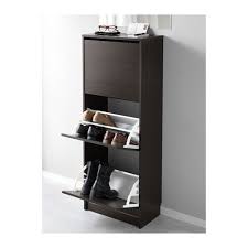 Bissa Shoe Cabinet With 3 Compartments Black Brown 19 1 4x53 1 8 Ikea Shoe Cabinet Shoe Storage Cabinet Ikea