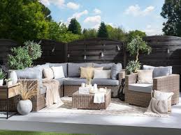 Sitzgruppe gartenmöbel lounge poly rattan ecklounge wpc essgruppe garten set. Rattan Gartenmobel Lounge Rattanlounge Hellbraun Garten Tisch Bank Stuhl Gunstig Supply24