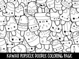 Cartoon color vector doodles italian food illustration stock. Popsicle Doodle Coloring Page Printable Cute Kawaii Coloring Etsy Doodle Coloring Cute Coloring Pages Coloring Pages