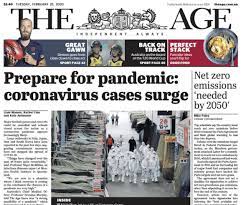 About melbourne weekly english online newspaper : Australian Newspaper Front Page Today Under The Footy Is The Coronavirus Pandemic