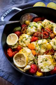 Line a baking sheet with foil and lightly spray the foil with spray oil before placing filets on it. Baked Haddock With Roasted Tomato And Fennel Feasting At Home