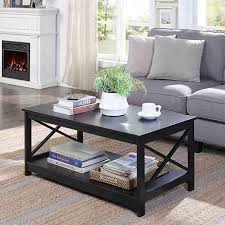 Amazon Com Convenience Concepts Oxford Coffee Table Black Kitchen Dining In 2020 Coffee Table Coffee Table Farmhouse Convenience Concepts