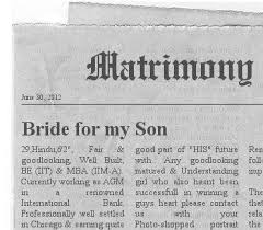 Benefits of Publishing Matrimony Ads in ...