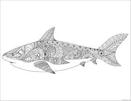 An adult coloring book of 40 otter adult coloring pages with intricate patterns (animal coloring books for adults) (volume 28). Animal Zentangle Coloring Pages Zentangle Mandala Shark For Adult Printable 2020 457 Coloring4free Coloring4free Com