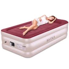 Bayka Jeq 14 Twin Mattress With Built In Pump Pillow Raised Elevated Double High Airbed For Guest Twin Air Mattress Camping Bed Air Bed