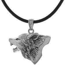 Carolina Glamour Collection Cgc Silverplated Howling Wolf Head Pendant Black Leather Necklace Black Leather Necklace Black Chain Necklace Wolf Pendant Necklace