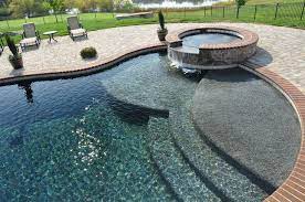 Freeform Pool With Spa Scupper And Tanning Ledge Pool Water Features Freeform Pools Water Features