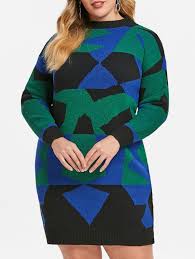 Maybe you would like to learn more about one of these? Robe Pull Motif Geometrique De Grande Taille En Green Rosegal Com France