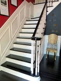 Black Stair Treads White Risers Black Handrails White Spindles Black Painted Stairs Painted Stairs Black And White Stairs