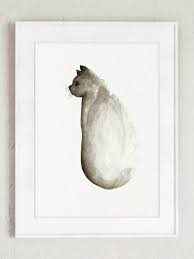 Cappuccino Cat Acquerello Pittura Astratto Animale Marrone Bambini Camera Decor Gatti Regalo Idea Beige Arte Stampa Bambini Pittura Parete Watercolor Cat Watercolor Paintings Abstract Abstract Animals