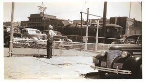 Vintage Photo Cars For Sale Used Car Lot Street Car Trolley Faceless Man With Back To Camera Sierra Cars For Sale Used Used Car Lots Antique Cars Photography