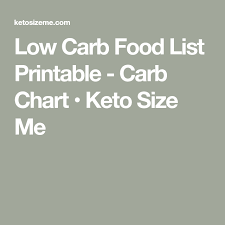 Low Carb Food List Printable Carb Chart Low Carb