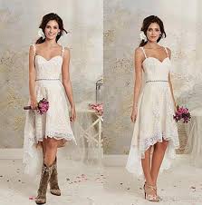 Sie bringen brautmoden an die frau! Grosshandel High Low Lace Brautkleid Short Farm Country Brautkleid Kleid Nach Mass Von Weddres 68 98 Auf De Dhgate Com Dhgate