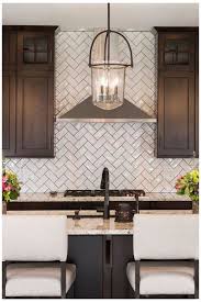 50 White Herringbone Backsplash Tile In Style White Kitchen Kitchen B In 2020 Backsplash With Dark Cabinets Kitchen Backsplash Designs Dark Kitchen Cabinets