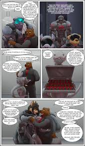 Rule 34 Dev - general:[anthro clothing dialogue duo latex  male mind_control muscular muscular_male pecs speech_bubble  text] artist:[rubberbuns] copyright:[]  character:[frostbite_(rubberbuns) obsidian_(rubberbuns ...