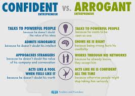 Confidence Vs Arrogance Chart Entrepreneur Business