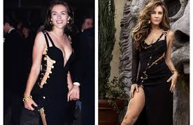 Submitted 2 days ago by cool_end_7008. Elizabeth Hurley S Versace Safety Pin Dress Gets A Modern Update Wwd