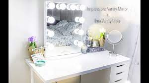 Cory and i went to ikea and found ourselves in the home office section realizing that the perfect vanity was actually a desk with a nice wide drawer and cubby holes on… Impressions Vanity Mirror Ikea Vanity Table Youtube