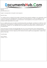 Cover Letter For Quality Control Inspector Sample