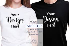 Men Women Shirt Mockup Black And White 3 2 Aspect Ratio Jpg Shirt Mockup Womens Shirts Black And White