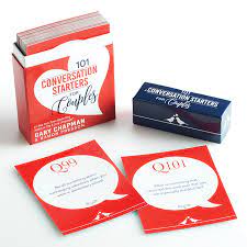 Personally, i have a tendency to anticipate everything, especially in my romantic relationships, which has caused stress, arguments, and, in one particularly dramatic episode, the mutual un. 101 Conversation Starters For Couples 2017 Edition Gary Chapman 9781432124199 Christianbook Com
