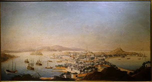 Panorama of Macau, attributed to William Anderson of Scotland, late 1700s, oil on canvas - Museu do Oriente - Lisbon, Portugal - DSC07020 - Traditional visual art under Public domain license