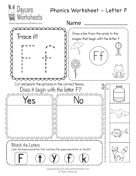 free letter f phonics worksheet for preschool beginning sounds