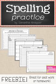 Spelling Practice Great For Homework Or Seat Work Grades 1 2 Spelling Practice Teaching Spelling Spelling Homework