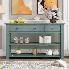 The open lower glass shelf is great for. U Style 48 Modern Style Wooden Console Table Green