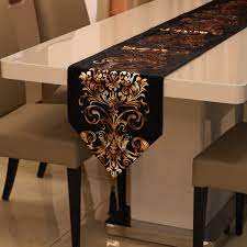 Gold and black table runner. Luxury European Style Black Gold Table Runner Dining Table Cloth Hotel Decoration Table Runners Aliexpress