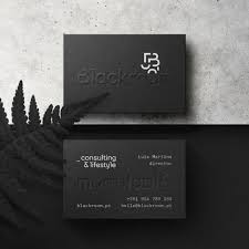 Erva Design Designed These Business Cards For Black Room A Company Dedicated To Consultancy Embossed Business Cards Sample Business Cards Black Business Card