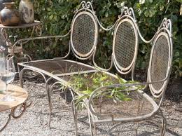 Ancien Banc En Fer Forge Patio Vintage Jardin En Carre Banc En Fer Forge