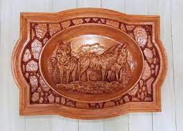 Animal Wood Carving Wolf Wall Art Wall Hanging Wolf Wood Carving Cabin Decor Personalized Cabin Art Wolf Decor Carved Wolf Wall Art Wood Carving Wolf Decor