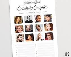 Only true fans will be able to answer all 50 halloween trivia questions correctly. Picture Quiz Celebrity Couples Pub Quiz Picture Round Etsy