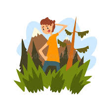 Young Man Got Lost In The Forest Guy Scratching His Head Thoughtfully Against The Backdrop Of Beautiful Nature Vector Stock Vector Illustration Of Cartoon Country 129729168 'nature vs man' by evan jones. young man got lost in the forest guy