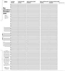 Treeseek 5 Generation Descendants Chart Blank Genealogy Forms For Family History And Ancestry Work