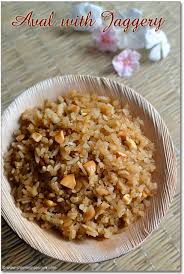 We are just heating jaggery to melt so that we could strain the juice get rid off any sand or dust in jaggery. Vella Aval Recipe Jaggery Sweet Poha Recipe