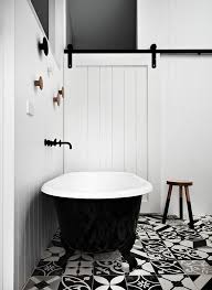 Black And White Bathroom Tiles Australia Monochrome And Wood In One Australian Apartment 79 Ideas White Bathroom Designs Serene Bathroom Bathroom Design