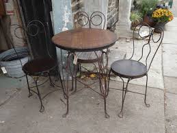 Vintage Ice Cream Parlor Table With Three Chairs By Phillysalvage 399 58 Parlor Table Wrought Iron Furniture Iron Furniture